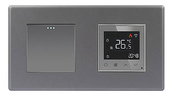 Wi-Fi регулятор теплої підлоги + Вимикач 1 клавіша 1DAL | Сірий (P157-SW1G-TR.WF.GR)