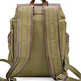 Міський рюкзак мікс із парусини та шкіри RH-0010-4lx TARWA Зелений, фото 4