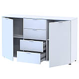 Комод Doros Рон 5 Білий 2 фасади 4 шухляди 140х38х81 (44900223), фото 3