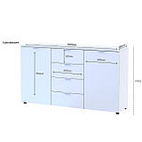 Комод Doros Рон 5 Білий 2 фасади 4 шухляди 140х38х81 (44900223), фото 4