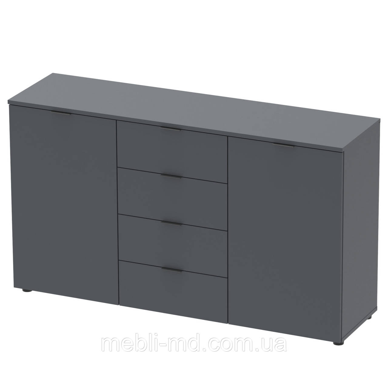 Комод Doros Рон 5 Графіт 2 фасади 4 шухляди 140х38х81 (44900235), фото 1