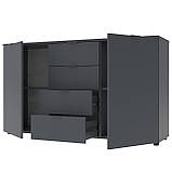 Комод Doros Рон 5 Графіт 2 фасади 4 шухляди 140х38х81 (44900235), фото 3