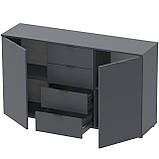 Комод Doros Рон 5 Графіт 2 фасади 4 шухляди 140х38х81 (44900235), фото 4