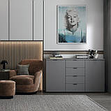 Комод Doros Рон 5 Графіт 2 фасади 4 шухляди 140х38х81 (44900235), фото 5