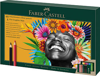 Олівці кольорові художні Faber-Castell POLYCHROMOS 40 кольорів з аксесуарами, 210054