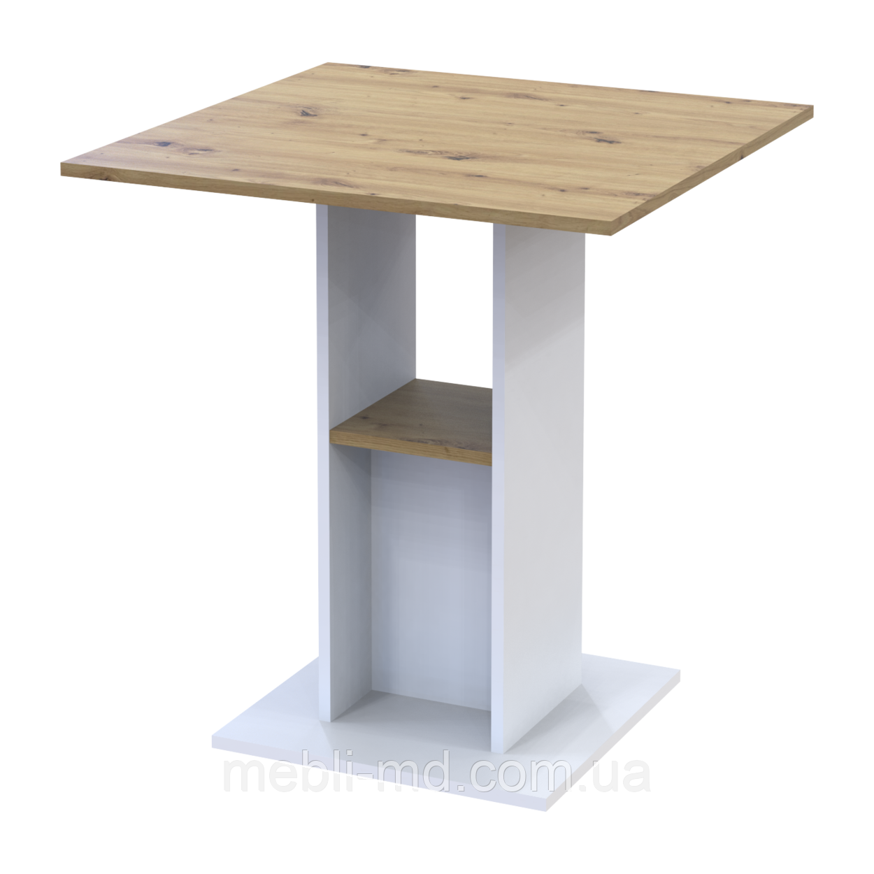 Столовий стіл Doros Коуд Білий/Дуб Артізан 70х70х74 (41510131), фото 1