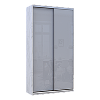 Шафа купе Сіті Лайт Слім Біле Дерево Скло Сіре 120х45х225 (44900293)