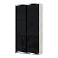 Шафа купе Сіті Лайт Слім Біле Дерево Скло Чорне 120х45х225 (44900293)