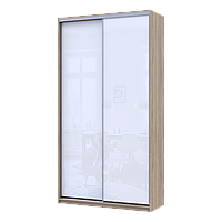 Шафа купе Сіті Лайт Слім Дуб Сонома Скло Біле 120х45х225 (44900308)