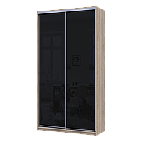 Шафа купе Сіті Лайт Слім Дуб Сонома Скло Чорне 120х45х225 (44900310)