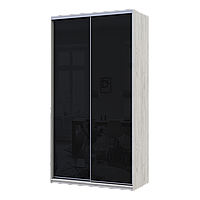 Шафа купе Сіті Лайт Слім Біле Дерево Скло Чорне 120х60х225 (44900298)