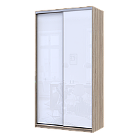 Шафа купе Сіті Лайт Слім Дуб Сонома Скло Біле 120х60х225 (44900311)