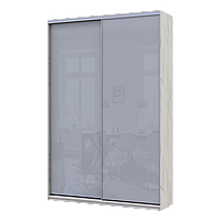 Шафа купе Сіті Лайт Слім Біле Дерево Скло Сіре 150х45х225 (44900299)