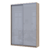 Шафа купе Сіті Лайт Слім Дуб Сонома Скло Сіре 150х45х225 (44900314)