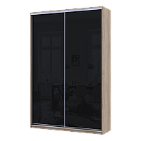 Шафа купе Сіті Лайт Слім Дуб Сонома Скло Чорне 150х45х225 (44900315)