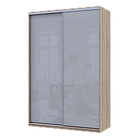 Шафа купе Сіті Лайт Слім Дуб Сонома Скло Сіре 150х60х225 (44900316)