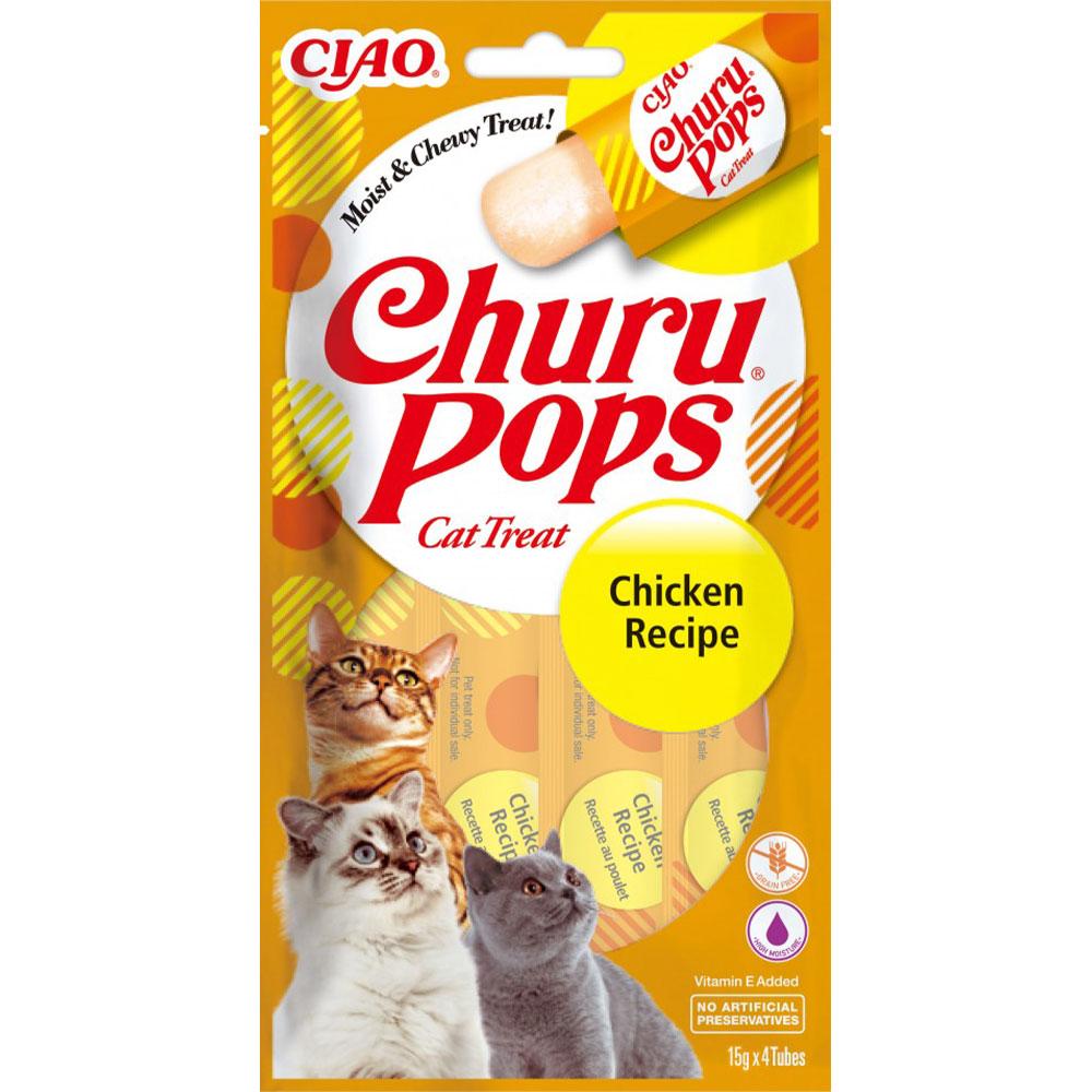 Ласощі INABA "Churu Pops" для котів, з куркою 4*15 гр (12 шт.уп.) (48 шт.)