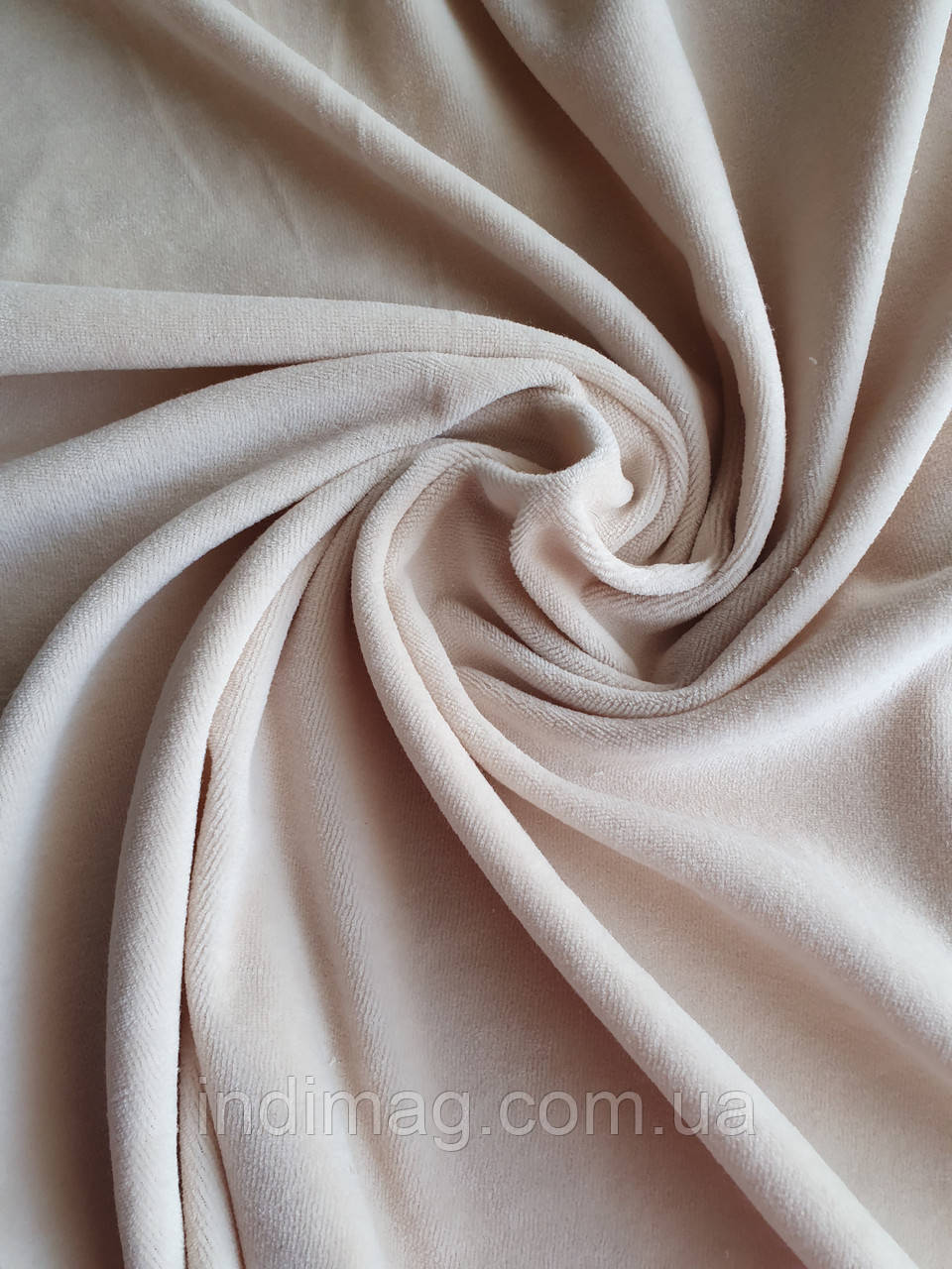 Бавовняний Велюр світло бежевий, фото 1