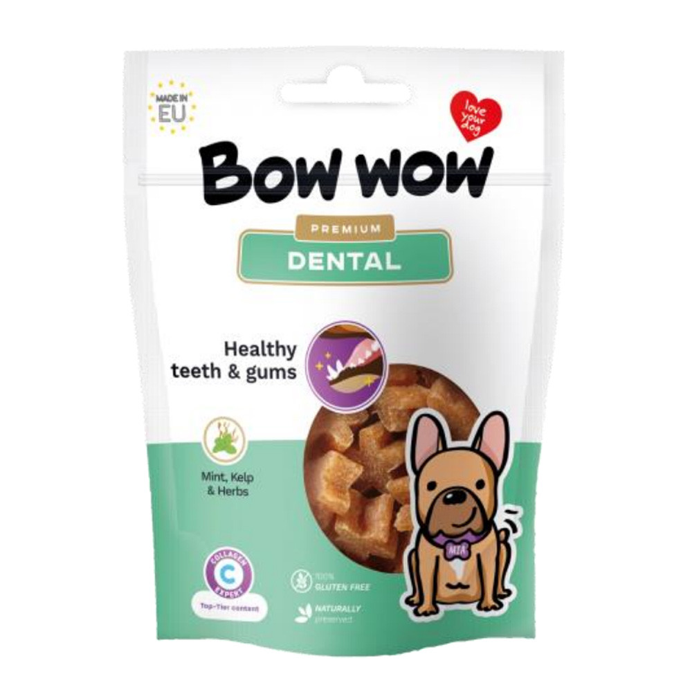 Ласощі для собак"Bow wow" Dental снеки,здорові зуби та ясна 60гр (15 шт в кор)