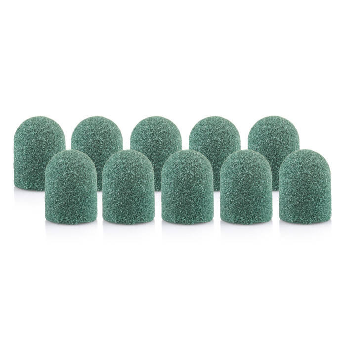 

Колпачки зеленый Nail Drill для педикюра, диаметр 13мм 80грит, 10 шт