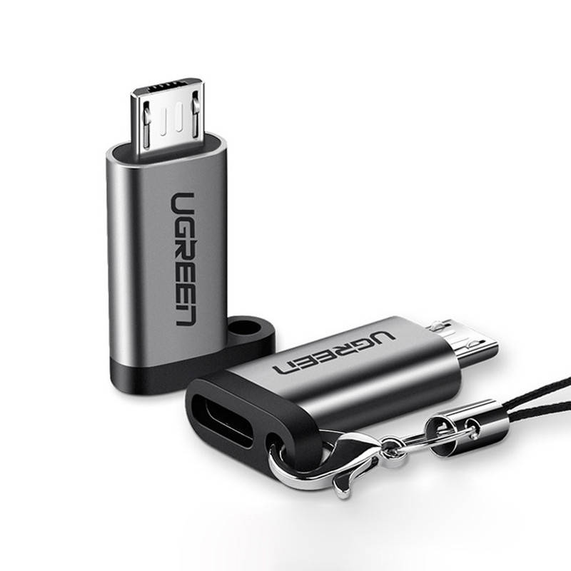 

Переходник-адаптер USB Type-C к microUSB Ugreen US282 (Серый)