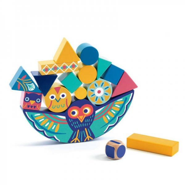 

DJECO Набір дерев'яних геометричних фігур "Ze Balanceo",DJ06433, Сова балансир