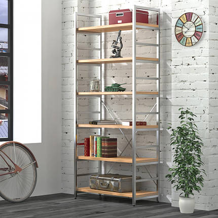 Стелаж офісний високий L-190 сріблястий TM Loft design, фото 1
