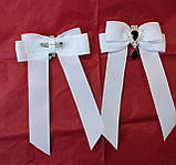 Краватка для дівчинки в школу Біла брошка на блузку до школи Шкільна краватка 145 грн, фото 3