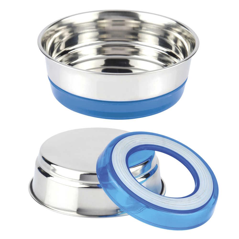 Миска CROCI Neon на гумці, синій неон, нерж., 0,47 л, 14см (3 шт.в уп.) *