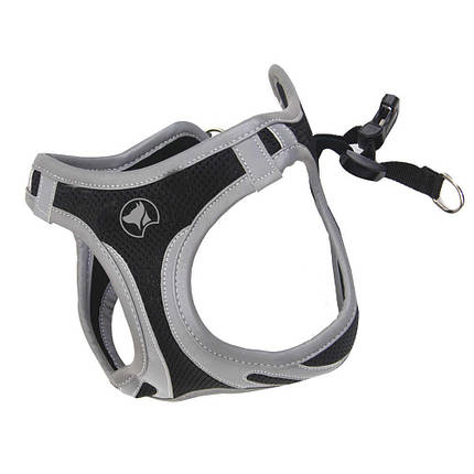 Шлея HIKING REFLECTIVE, чорна, нейлон, XS 30-33см *, фото 1