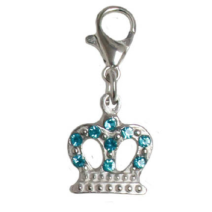 Підвіска на комір Expert,мал.корона з блакитними камінцями,4 см (10шт.уп.), фото 1
