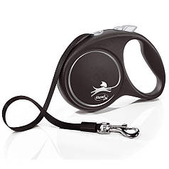 Рулетка FLEXI Black Design , 5м, до 25кг, стрічка, чорна з сірим (4002)