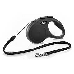 Рулетка FLEXI Classic M, 5м, до 20кг, шнур, чорна (2627)( 12шт/кор)