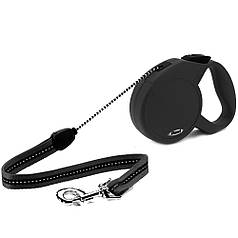 Рулетка FLEXI Classic Long 2, 7м, до 20 кг чорна, шнур (3046)