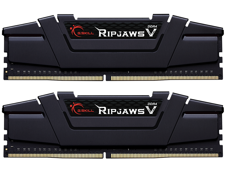 Оперативна пам'ять G.Skill 64GB (2x32GB) DDR4 2666MHz Ripjaws V Black (F4-2666C18D-64GVK)