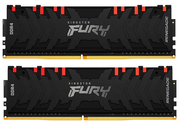 Оперативна пам'ять Kingston Fury 16GB (2x8GB) DDR4 3600MHz Renegade RGB Black (KF436C16RBAK2/16), фото 1