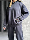 Костюм СПОРТИВНИЙ ХУДІ+ДЖОГЕРИ 3-нитка р.40-58 FREEDOM TEVI ГРАФІТ, фото 7