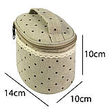 Косметичка Boheme Бохо 14x10x10 см Бежевий фон Коричневий Горошок (10299), фото 3