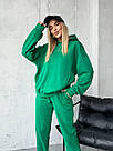Костюм СПОРТИВНИЙ ХУДІ+ДЖОГЕРИ 3-нитка р.40-58 FREEDOM TEVI ЗЕЛЕНИЙ, фото 4