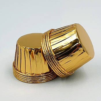 Фольгована форма для мафінів із посиленим бортиком Золота — 25 шт.