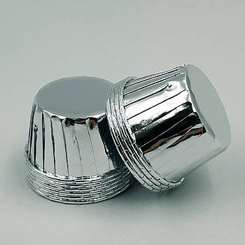 Фольгована форма для мафінів із посиленим бортиком Срібна — 25 шт.