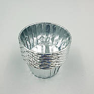 Фольгована форма для мафінів із посиленим бортиком Срібна — 25 шт., фото 2