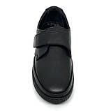 Жіночі шкіряні туфлі на низькому ходу закриті чорного кольору з липучкою Турція SR1062-2 розмір 38, фото 3