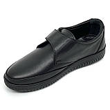 Жіночі шкіряні туфлі на низькому ходу закриті чорного кольору з липучкою Турція SR1062-2 розмір 38, фото 8