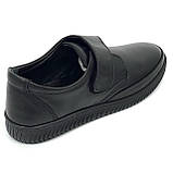 Жіночі шкіряні туфлі на низькому ходу закриті чорного кольору з липучкою Турція SR1062-2 розмір 38, фото 7