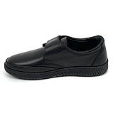 Жіночі шкіряні туфлі на низькому ходу закриті чорного кольору з липучкою Турція SR1062-2 розмір 38, фото 2