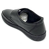 Жіночі шкіряні туфлі на низькому ходу закриті чорного кольору з липучкою Турція SR1062-2 розмір 38, фото 5