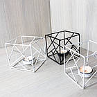 Підсвічник DecorArt "Куб" 9,5x9,5 см білий
