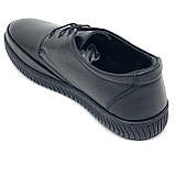 Жіночі шкіряні туфлі на низькому ходу закриті чорного кольору зі шнурівкою Турція SR1063-2 розмір 39, фото 5