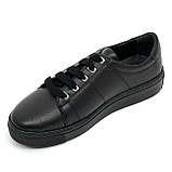 Жіночі шкіряні кеди чорного кольору на шнурівці легкі Туреччина SY101-2 розмір 36, фото 8